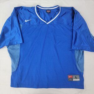 Nike Dri-Fit Men's Short Cropped Blue Jersey Size LARGE 100% Polyester Mesh body
